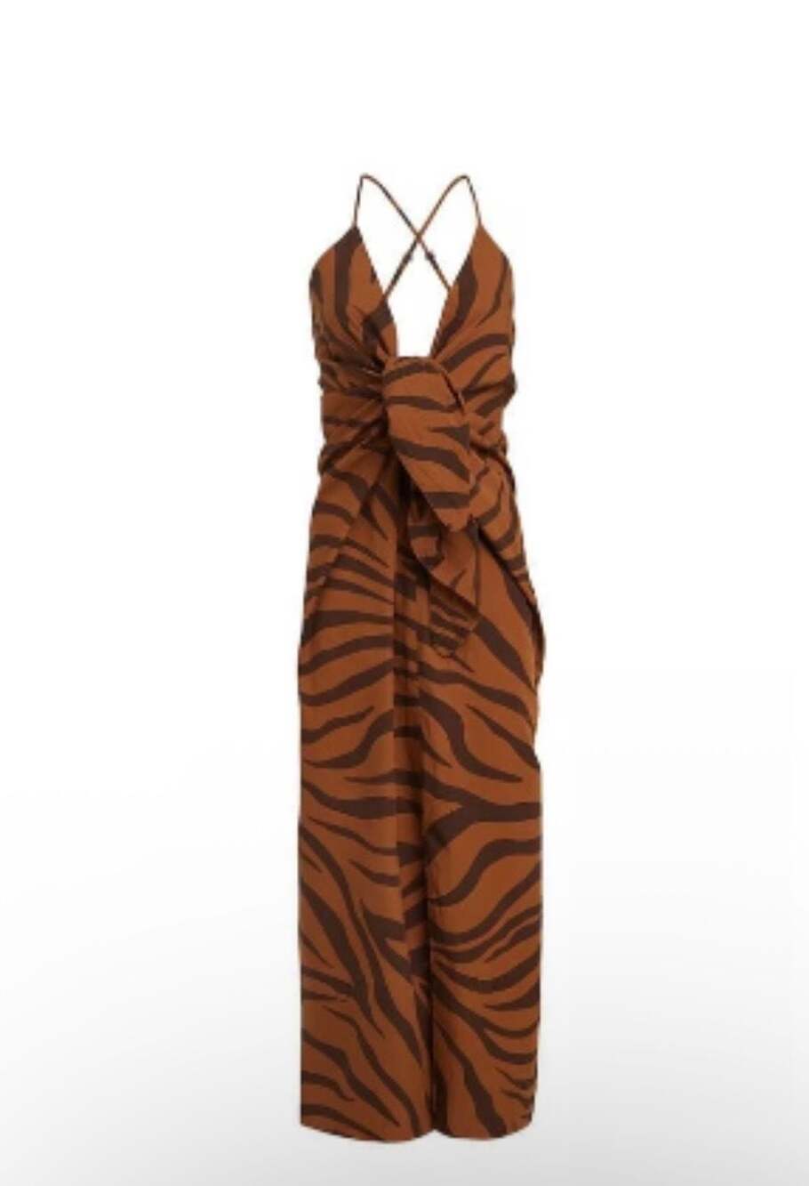 Mara Hoffman Lolita Knot Front Tiger Print Cotton Maxi Beach Dress Size Small